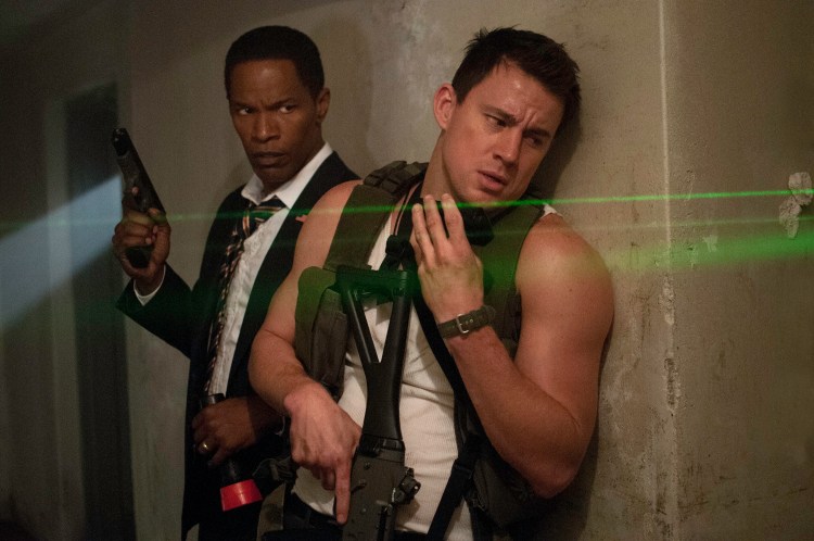 Jamie Foxx, left, and Channing Tatum star in Columbia Pictures' "White House Down."