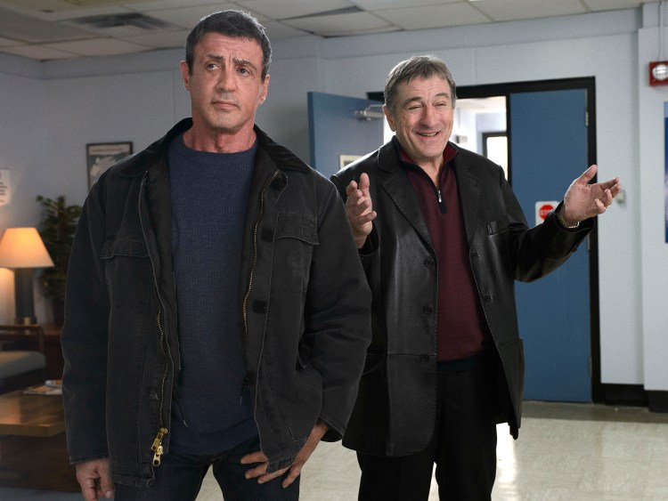 Copyright: ¬© 2013 WARNER BROS. ENTERTAINMENT INC.  Photo Credit: Ben Rothstein  Caption: (L-r) SYLVESTER STALLONE as Henry "Razor" Sharp and ROBERT DE NIRO as Billy "The Kid" McDonnen in Warner Bros. Pictures' comedy "GRUDGE MATCH," a Warner Bros. Pictures release.