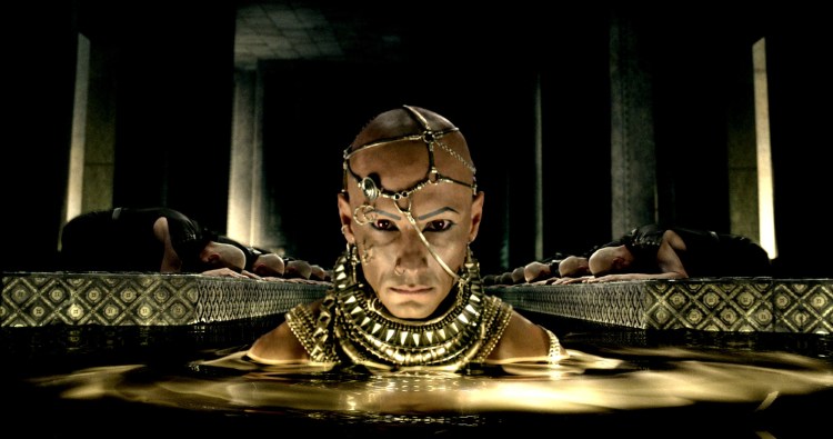 Copyright: ¬© 2014 WARNER BROS. ENTERTAINMENT INC. AND LEGENDARY PICTURES FUNDING, LLC. Photo Credit: Courtesy of Warner Bros. Pictures Caption: RODRIGO SANTORO as Xerxes in Warner Bros. Pictures' and Legendary Pictures' action adventure "300: RISE OF AN EMPIRE," a Warner Bros. Pictures release.